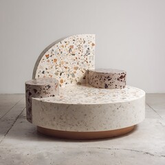 Modern terrazzo coffee table with unique design
