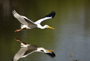 A close up of a White Stork