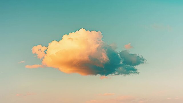 Video A single cloud drifts across the sky above a serene beach
