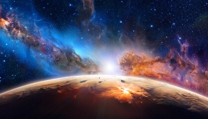 Nebula And Galaxies In Space Abstract Cosmos Background