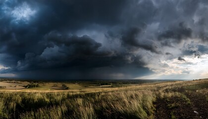 Fantastic Dark Thunderclouds Sky Panorama