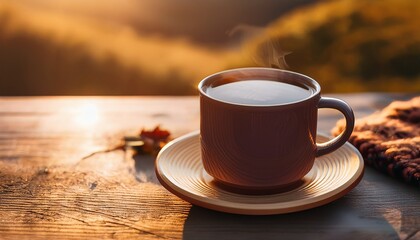 Enjoying A Warm Cup Of Coffee In A Cozy Outdoor Setting On A Cool Afternoon