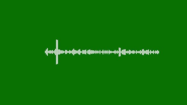 4K Seamless Loop White Audio Equalizer Animation on Green Screen Background, Abstract Digital Sound Waves Spectrum Visualization for Music Visualizer and Video Motion Design