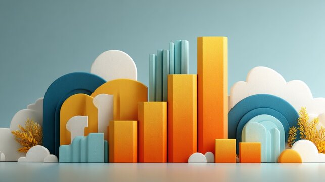 Modern 3D Business Concept Illustration Symbolizing Growth and Professional Goals - Powered by Adobe