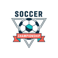 Obraz premium Dynamic soccer championship logo with modern design elements and bold typography