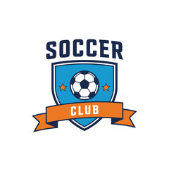 Naklejka premium Dynamic soccer club emblem featuring a shield design and vibrant colors