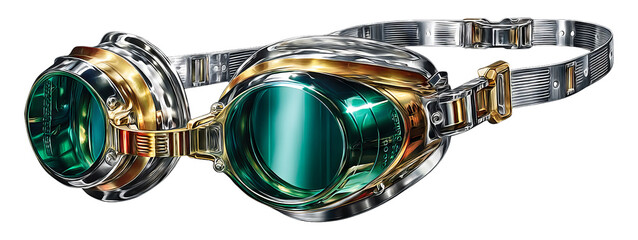Dual Lens Aquatic Goggles for Speed and Performance Celebration in Illustration