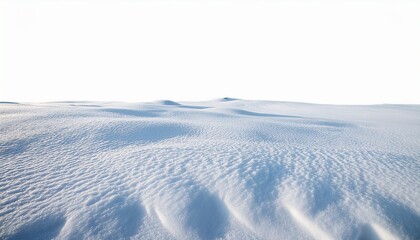 White Snowy Field Isolated On White Background