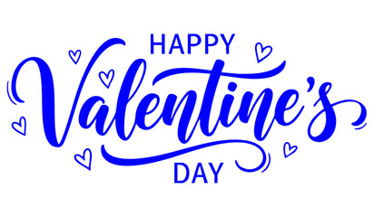 Happy Valentines Day greeting card. Calligraphic design for print cards, banner, poster Hand drawn text lettering for Valentines Day with hearts shape Vector illustration isolated on white background.