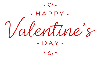 Happy Valentines Day greeting card. Calligraphic design for print cards, banner, poster Hand drawn text lettering for Valentines Day with hearts shape Vector illustration isolated on white background.