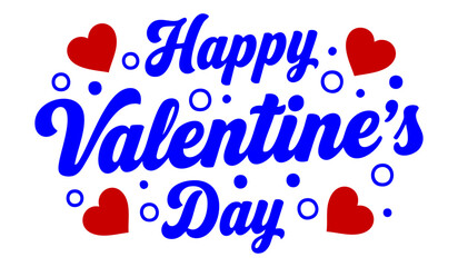 Happy Valentines Day greeting card. Calligraphic design for print cards, banner, poster Hand drawn text lettering for Valentines Day with hearts shape Vector illustration isolated on white background.