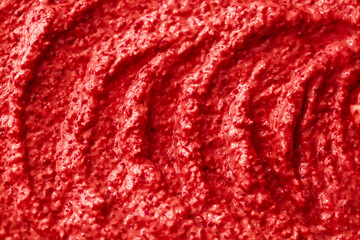 Red berry yogurt ice cream. Fresh fruit smoothie with strawberries, raspberries, pomegranate and...