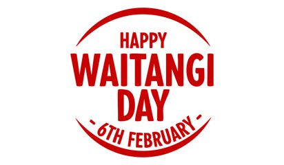 Waitangi day. 6 february New Zealand. Hand lettering design for Waitangi day. Vector illustration Hand drawn text for New Zealand holiday. Script. Calligraphic design for print card, banner, poster.