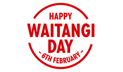 Waitangi day. 6 february New Zealand. Hand lettering design for Waitangi day. Vector illustration Hand drawn text for New Zealand holiday. Script. Calligraphic design for print card, banner, poster.