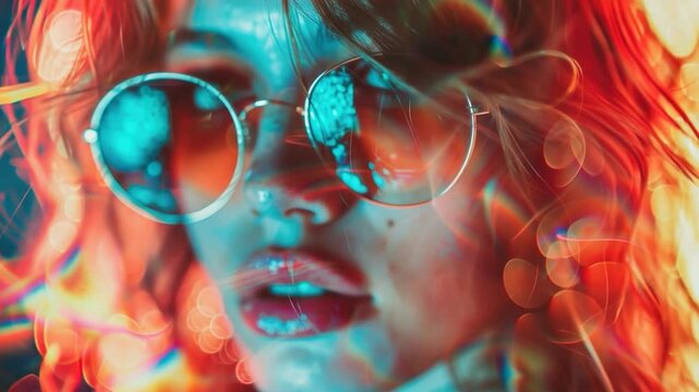 Video A close-up of a person wearing glasses, useful for personal or professional use