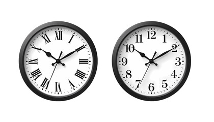 Round Wall Clocks with Roman and Arabic Numerals - Dual Display for Time Management and Educational Use