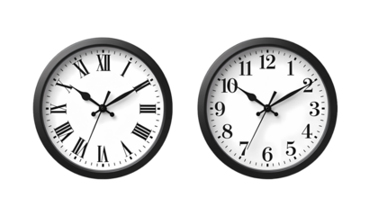 Round Wall Clocks with Roman and Arabic Numerals - Dual Display for Time Management and Educational Use