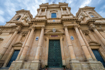 Obraz premium Roman Catholic cathedral in old part of Noto city, Sicily in Italy