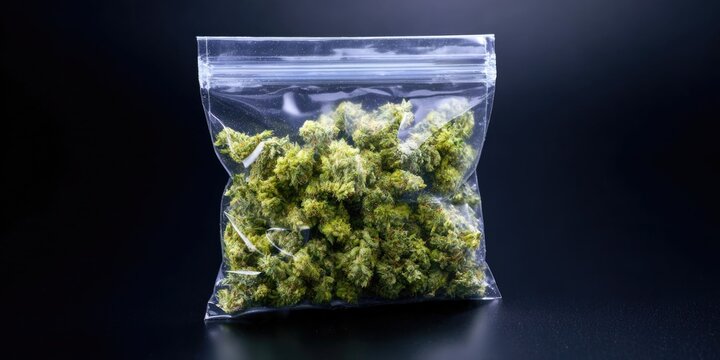 Marijuana in a clear plastic bag