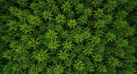Aerial view of dense tropical forest canopy lush green foliage