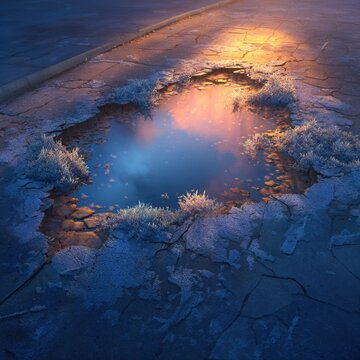 Sunset Mud Puddle