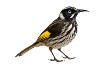 Holland Honeyeater Bird Wildlife Portrait Isolated on a Transparent Background
