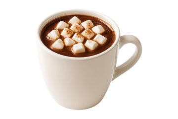 Hot Chocolate Drink with Marshmallows Isolated on a Transparent Background