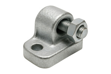 Industrial Heavy Duty Metal Pipe Clamp with Bolt Isolated on a Transparent Background