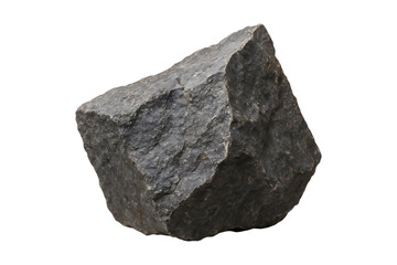 Natural Dark Stone Rock Fragment Isolated on a Transparent Background