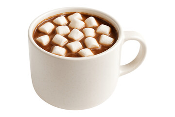Warm Cocoa Drink with Marshmallows Isolated on a Transparent Background