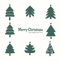 Merry Christmas Tree Pattern Background Design