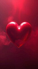 dramatic red heart symbol for valentines day love and romance background