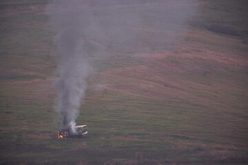 12_15_2025 Donetsk region Ukraine destroyed car 