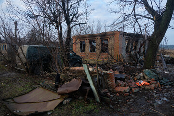 12_15_2025 Donetsk region Ukraine destroyed house