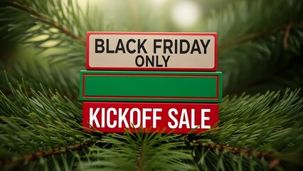 Black friday kickoff sale sign in a forest
