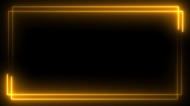 Square rectangle picture border with neon line. footage video effect seamless loop