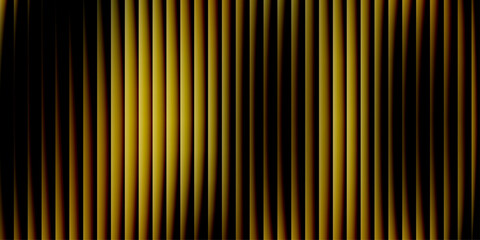 Luxury Golden Vertical Ribbed Pattern on Black, Abstract Fluted Glass Texture with Metallic Yellow Glow for Premium Digital Background.