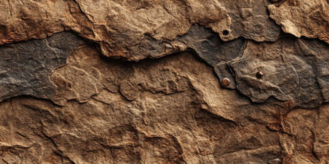 cracked earthy texture layered abstract background in deep brown and rust tones evoking arid desert erosion for wallpaper or banner with copy space