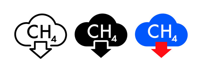 Gas ch4 icon, animal methane excretion for global ecology problem, cattle fart illustration