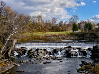 waterfall in Claremont, New Hampshire on the Sugar River 