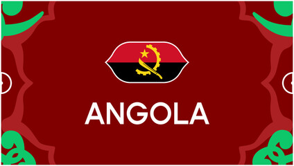 Angola Flag African Nations Morocco 2025 Emblem Countries Teams African Football Symbol Logo Design Vector Illustration