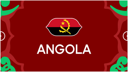 Angola Flag African Nations Morocco 2025 Emblem Countries Teams African Football Symbol Logo Design Vector Illustration
