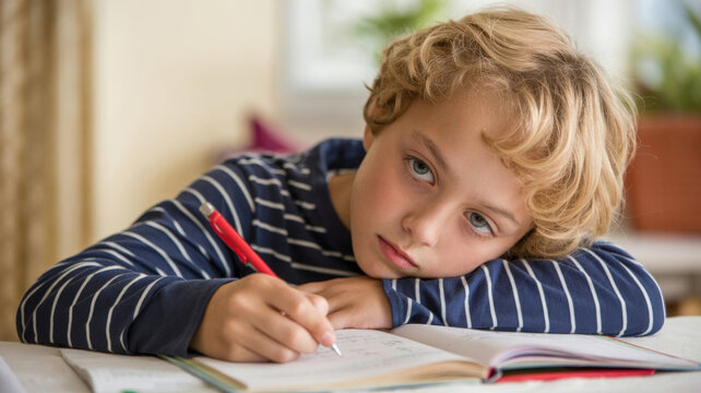 Boredom, homework, studying, child's frustration, school work, difficulty learning