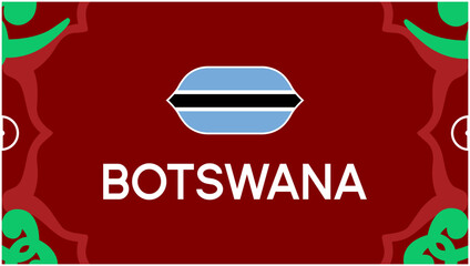 Botswana Flag African Nations Morocco 2025 Emblem Countries Teams African Football Symbol Logo Design Vector Illustration