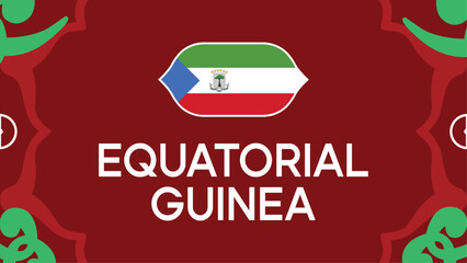 Equatorial Guinea Flag African Nations Morocco 2025 Emblem Countries Teams African Football Symbol Logo Design Vector Illustration