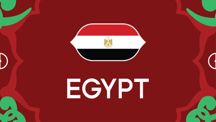 Egypt Flag African Nations Morocco 2025 Emblem Countries Teams African Football Symbol Logo Design Vector Illustration