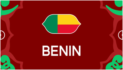 Benin Flag African Nations Morocco 2025 Emblem Countries Teams African Football Symbol Logo Design Vector Illustration