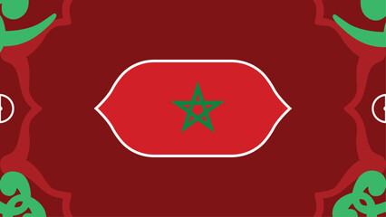 Morocco Emblem Flag African Nations Morocco 2025 Countries Teams African Football Symbol Logo Design Vector Illustration