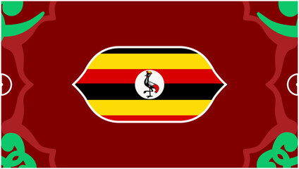 Uganda Emblem Flag African Nations Morocco 2025 Countries Teams African Football Symbol Logo Design Vector Illustration