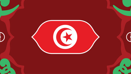 Tunisia Emblem Flag African Nations Morocco 2025 Countries Teams African Football Symbol Logo Design Vector Illustration